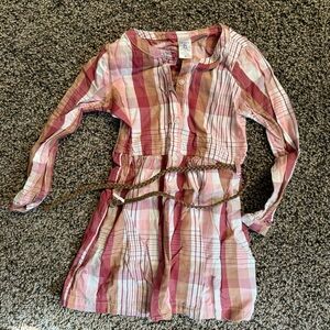 Carter's Pink and White Plaid Dress with Belt